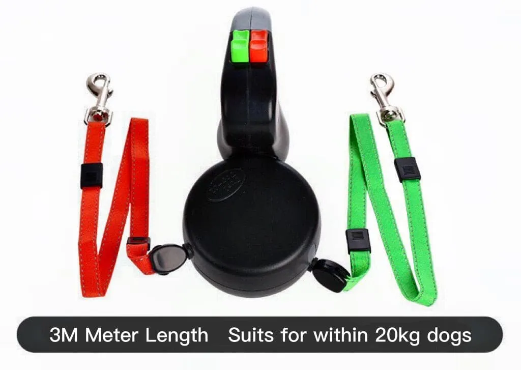 Retractable Double Dog Lead