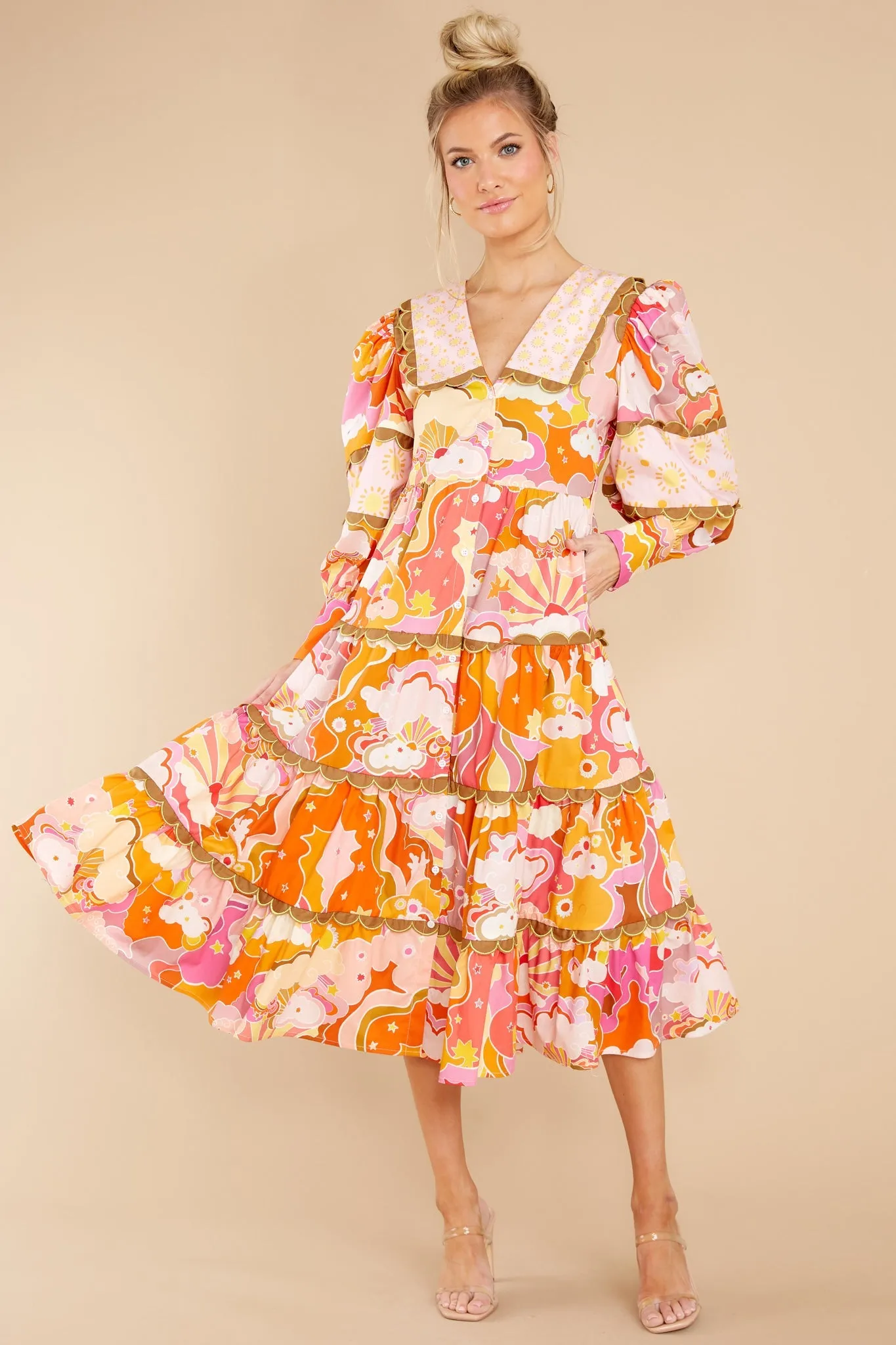 Rosalinda Orange Multi Dress