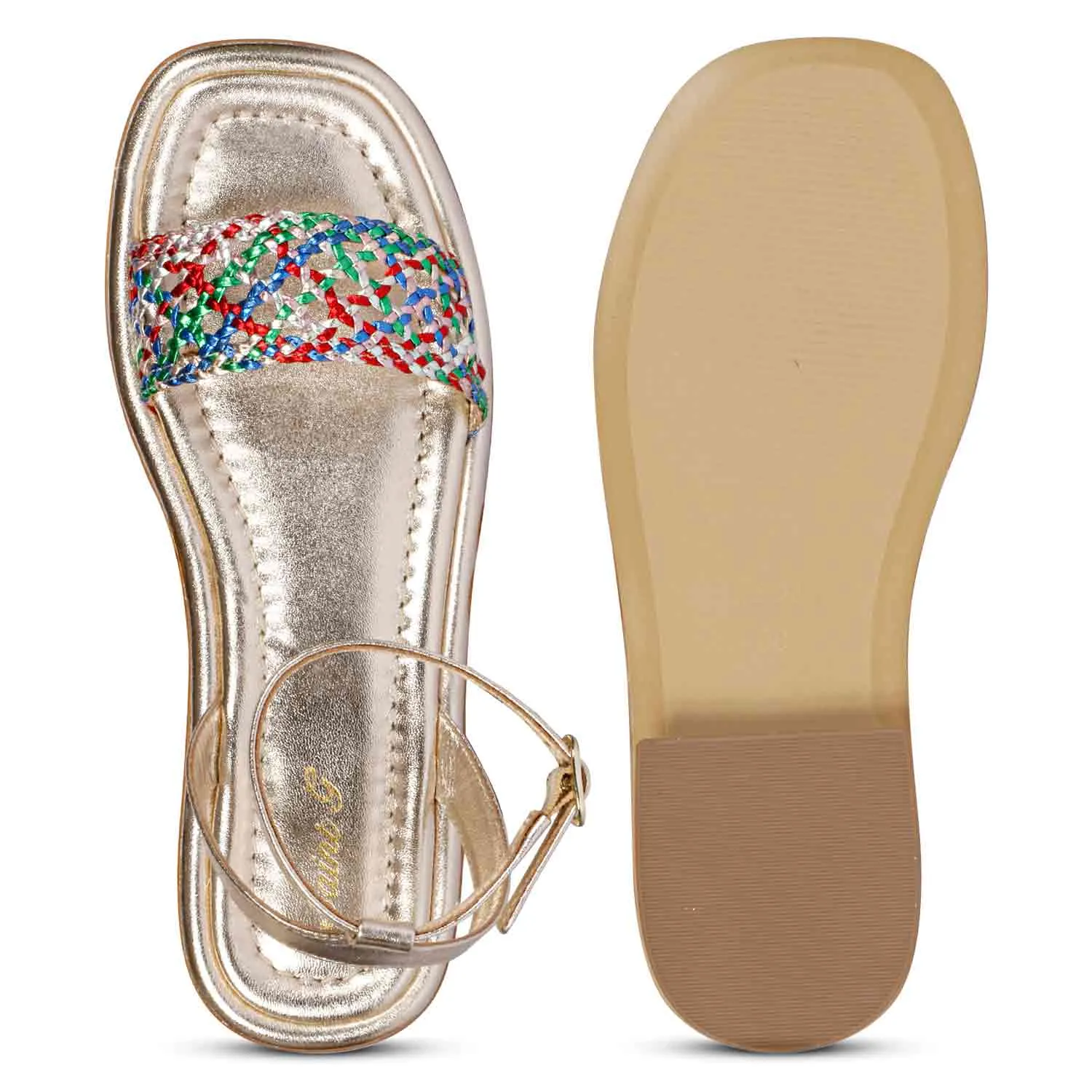 Saint Catalina Multi Leather Flat Sandal