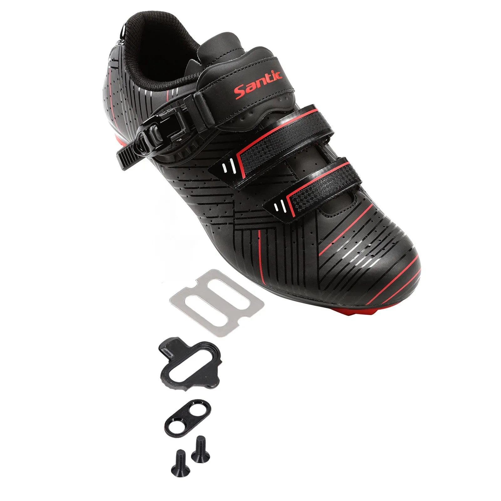 Santic Roadway Black Cycling Shoes Compatible with SPD and Delta Lock Pedal