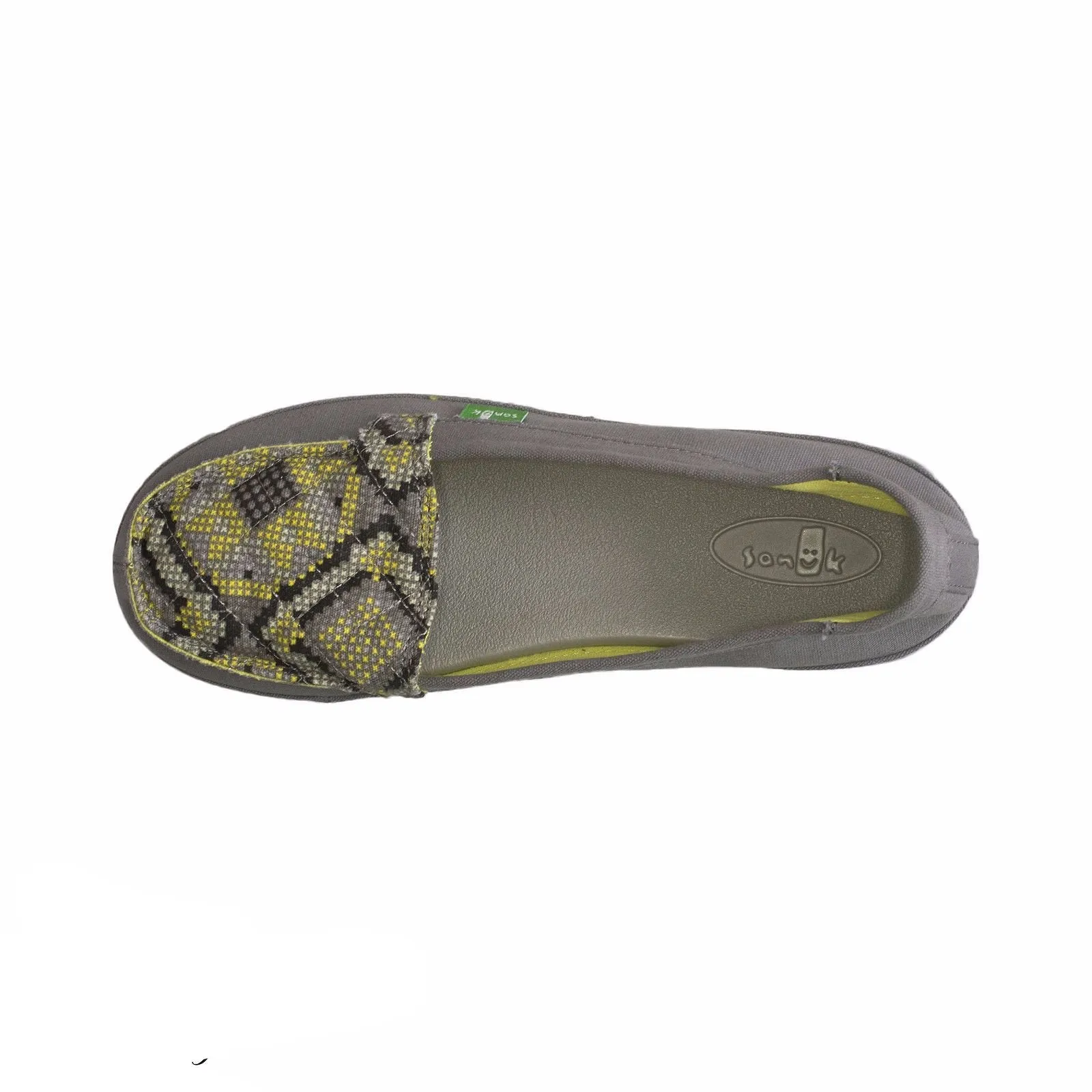 Sanuk Cross Stitch Charcoal / Highlighter Shoes