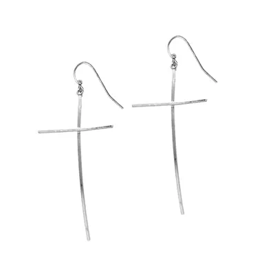 Silver Cross Earrings