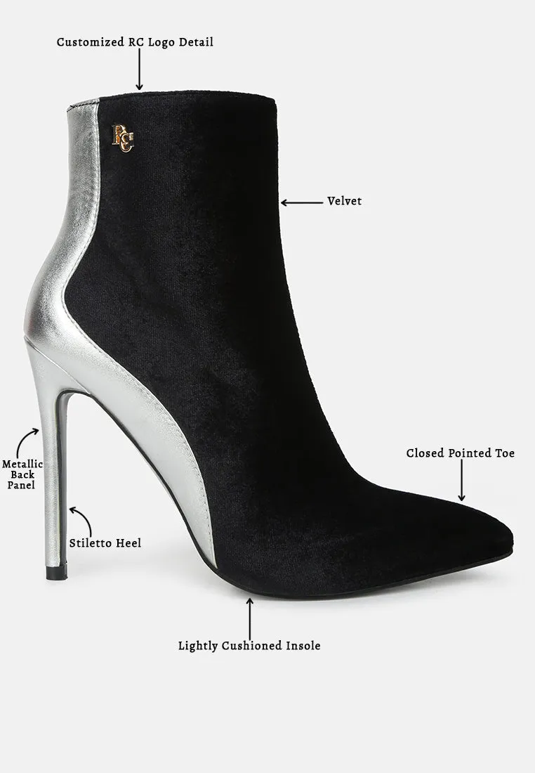 SLADE Metallic Highlight Black High Heeled Ankle Boots