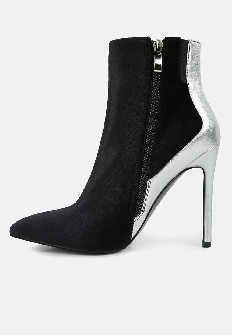 SLADE Metallic Highlight Black High Heeled Ankle Boots