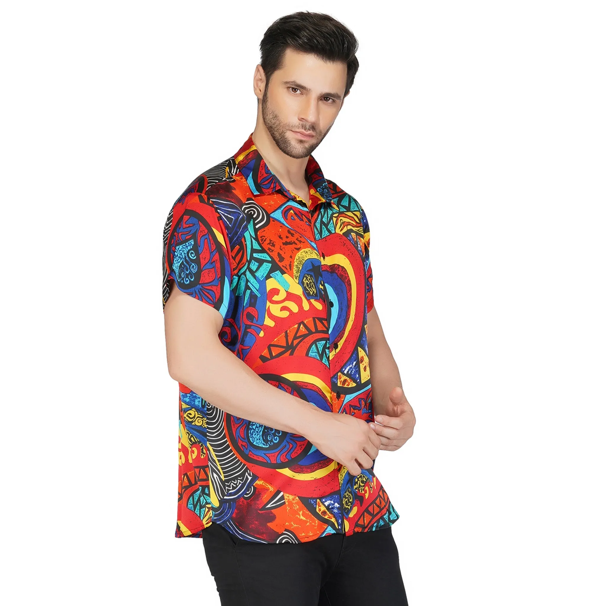 SLAY. Men's Abstract Print Designer Shirt