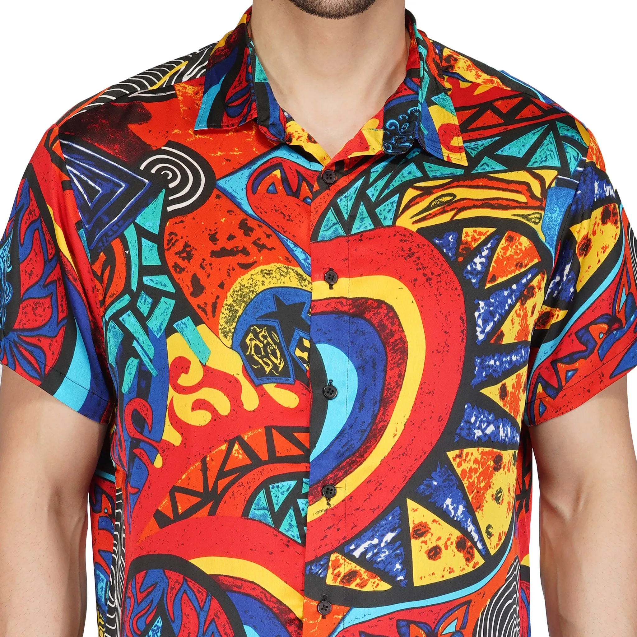 SLAY. Men's Abstract Print Designer Shirt