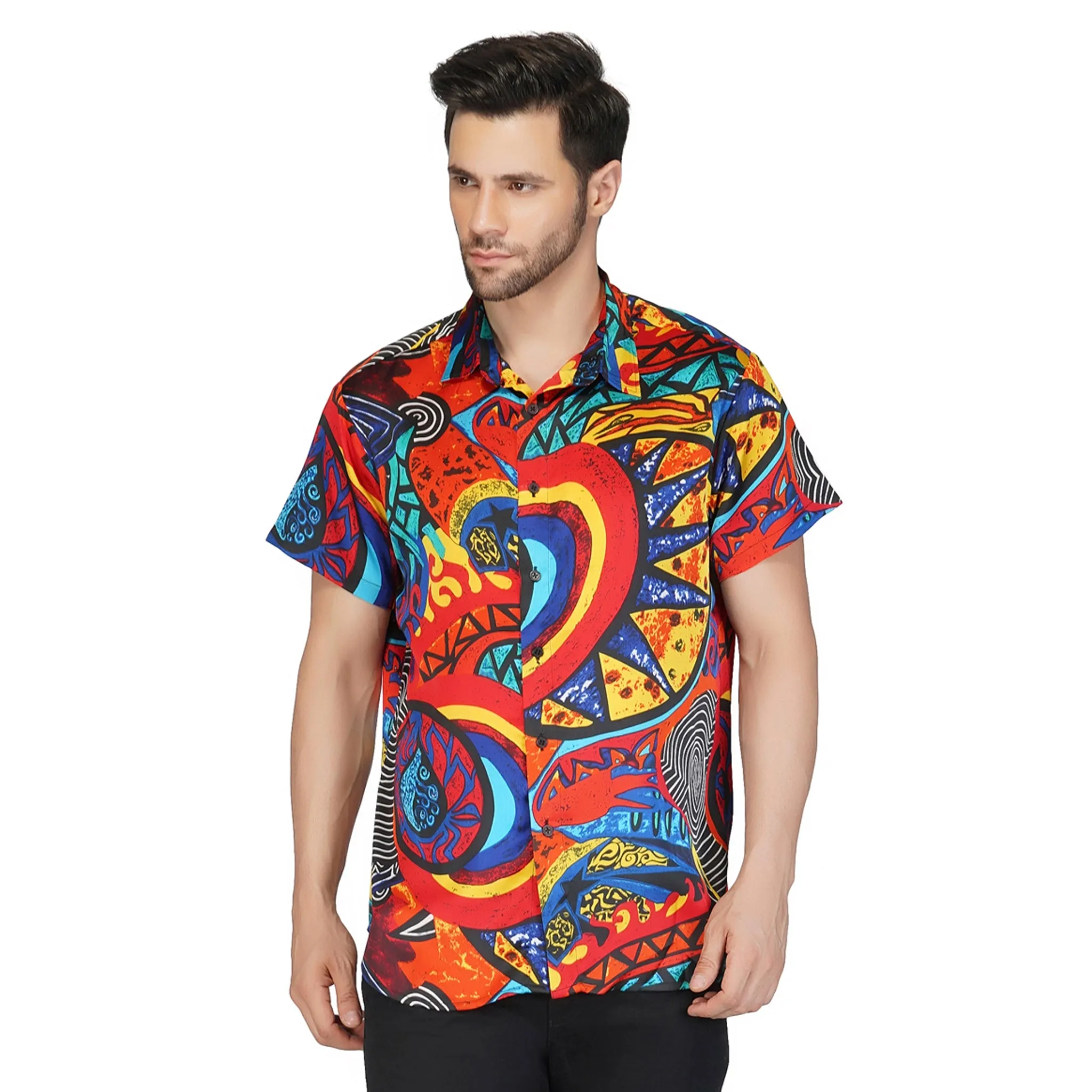 SLAY. Men's Abstract Print Designer Shirt