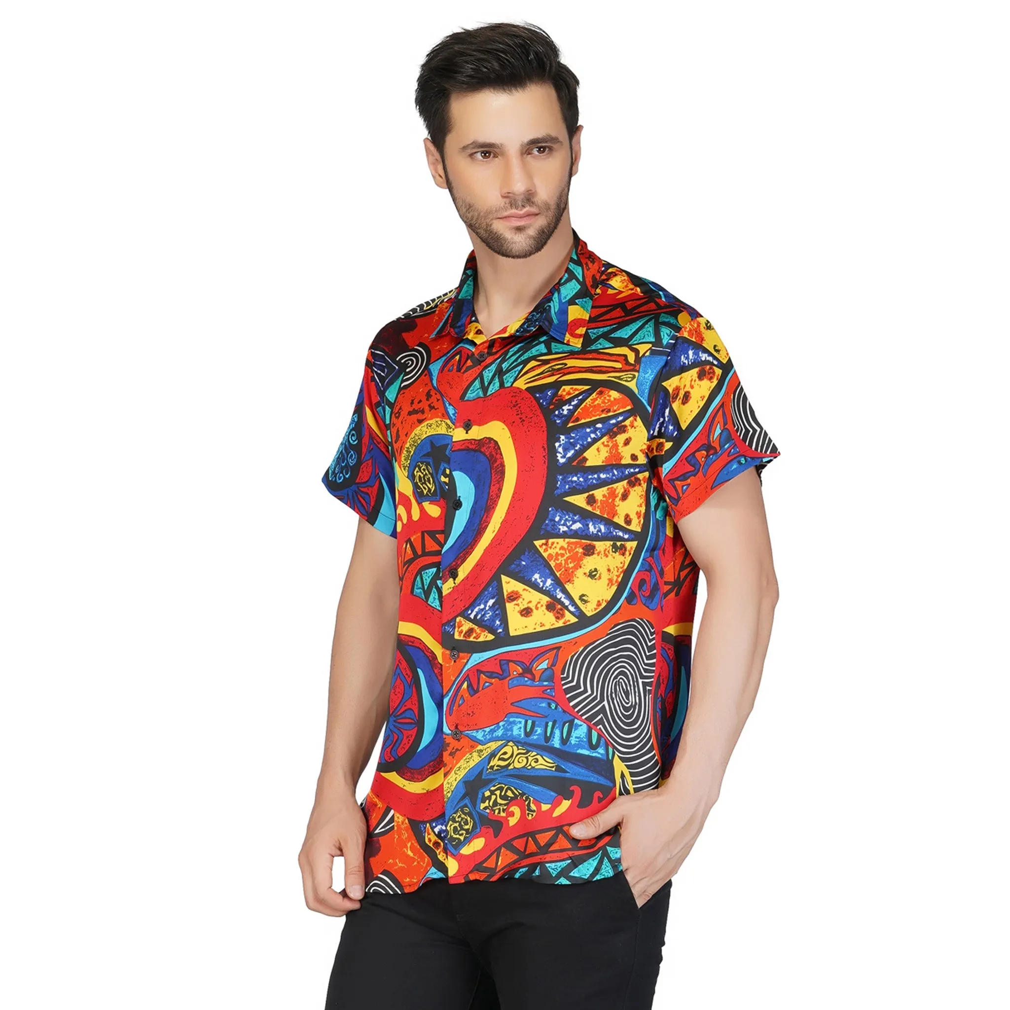 SLAY. Men's Abstract Print Designer Shirt