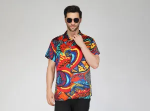 SLAY. Men's Abstract Print Designer Shirt