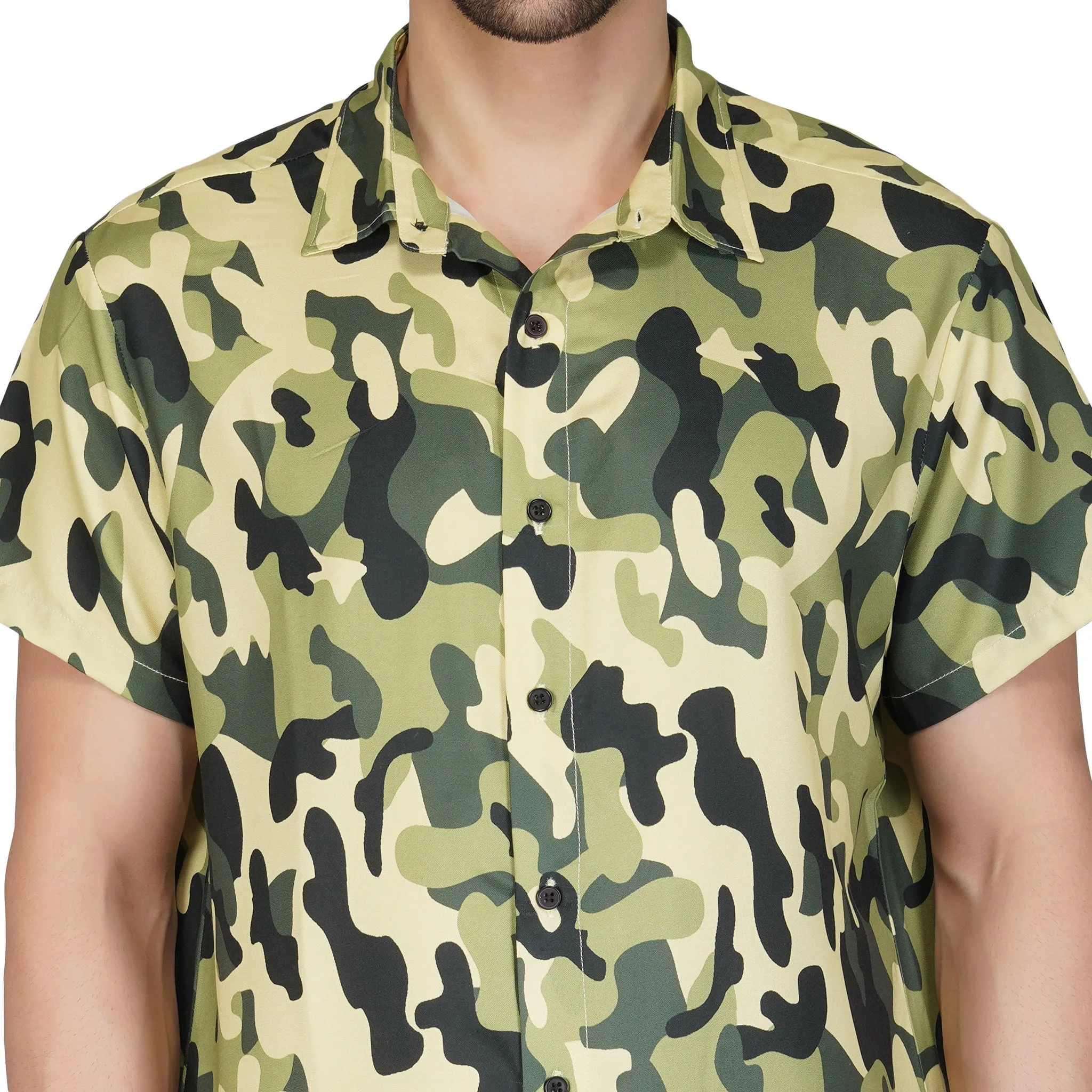 SLAY. Men's Camouflage Print Designer Shirt