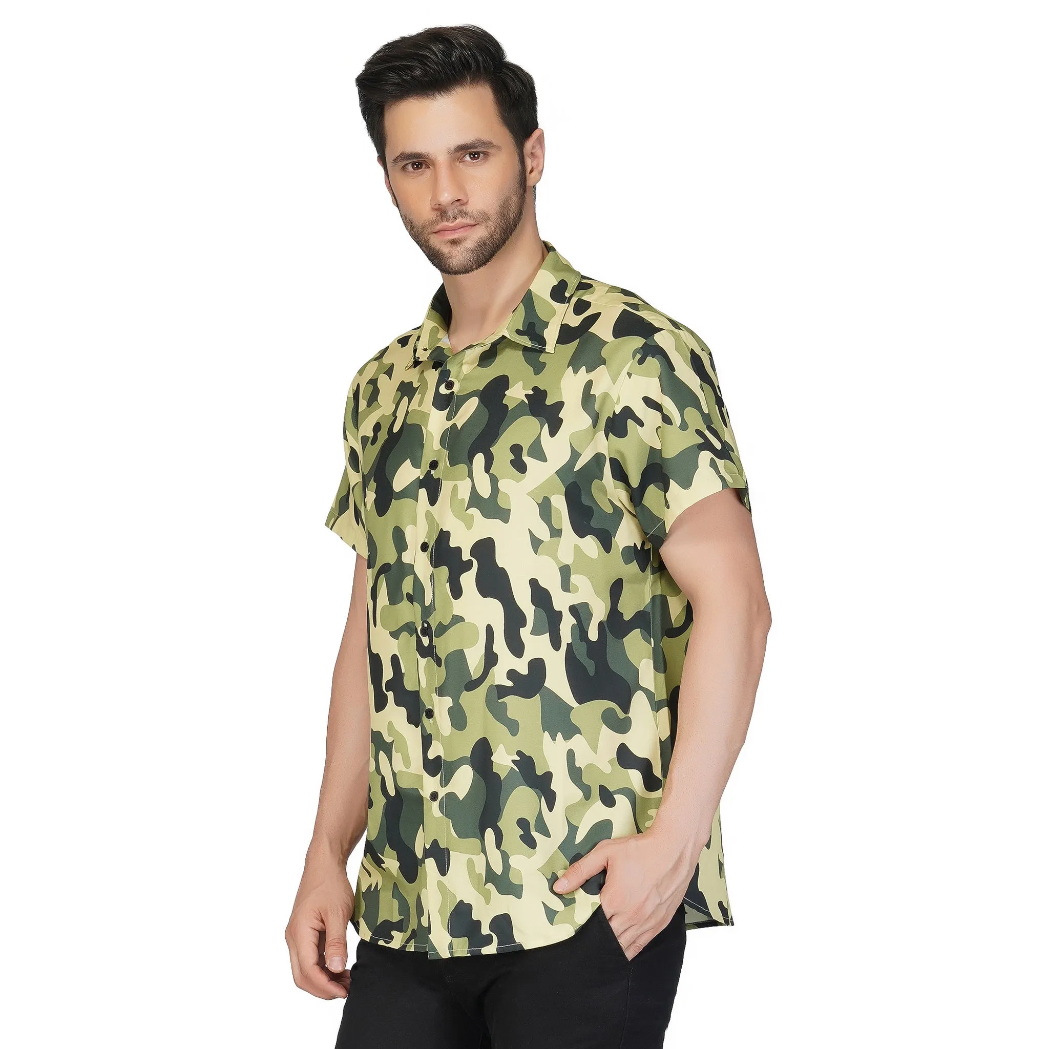 SLAY. Men's Camouflage Print Designer Shirt