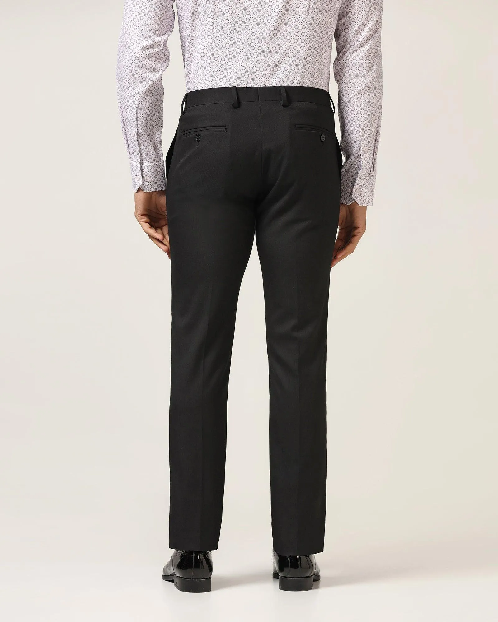 Slim Comfort B-95 Formal Black Textured Trouser - Iron