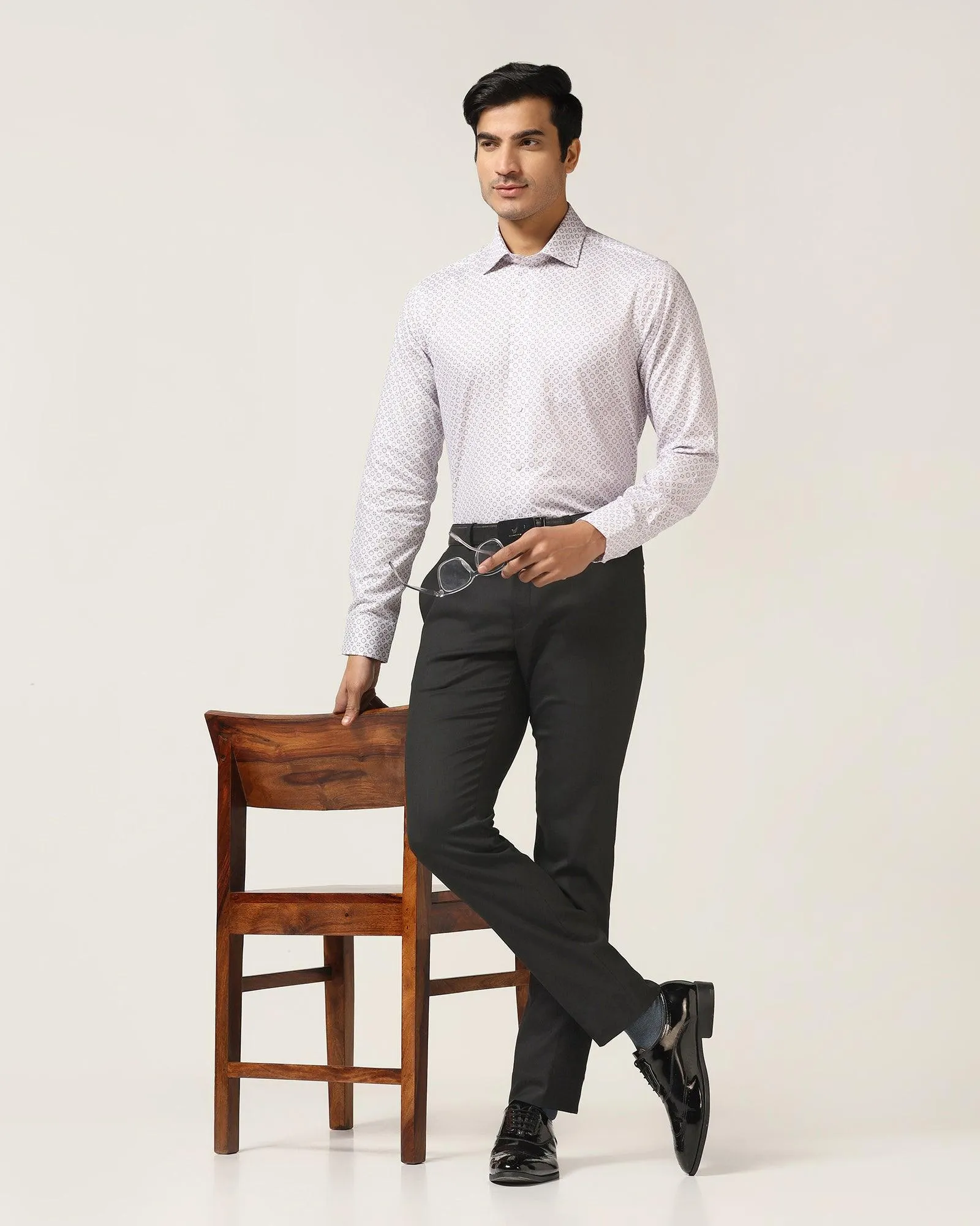 Slim Comfort B-95 Formal Black Textured Trouser - Iron