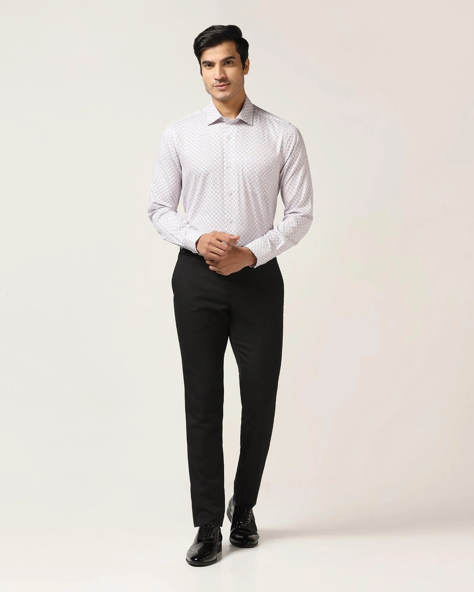 Slim Comfort B-95 Formal Black Textured Trouser - Iron