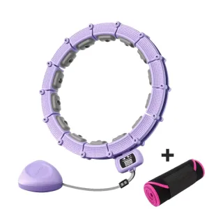 Smart Abdominal Ring Waist Trainer Magnet Massage Loss Weight Exercise Equipment With Belt Purple(18 Knots)