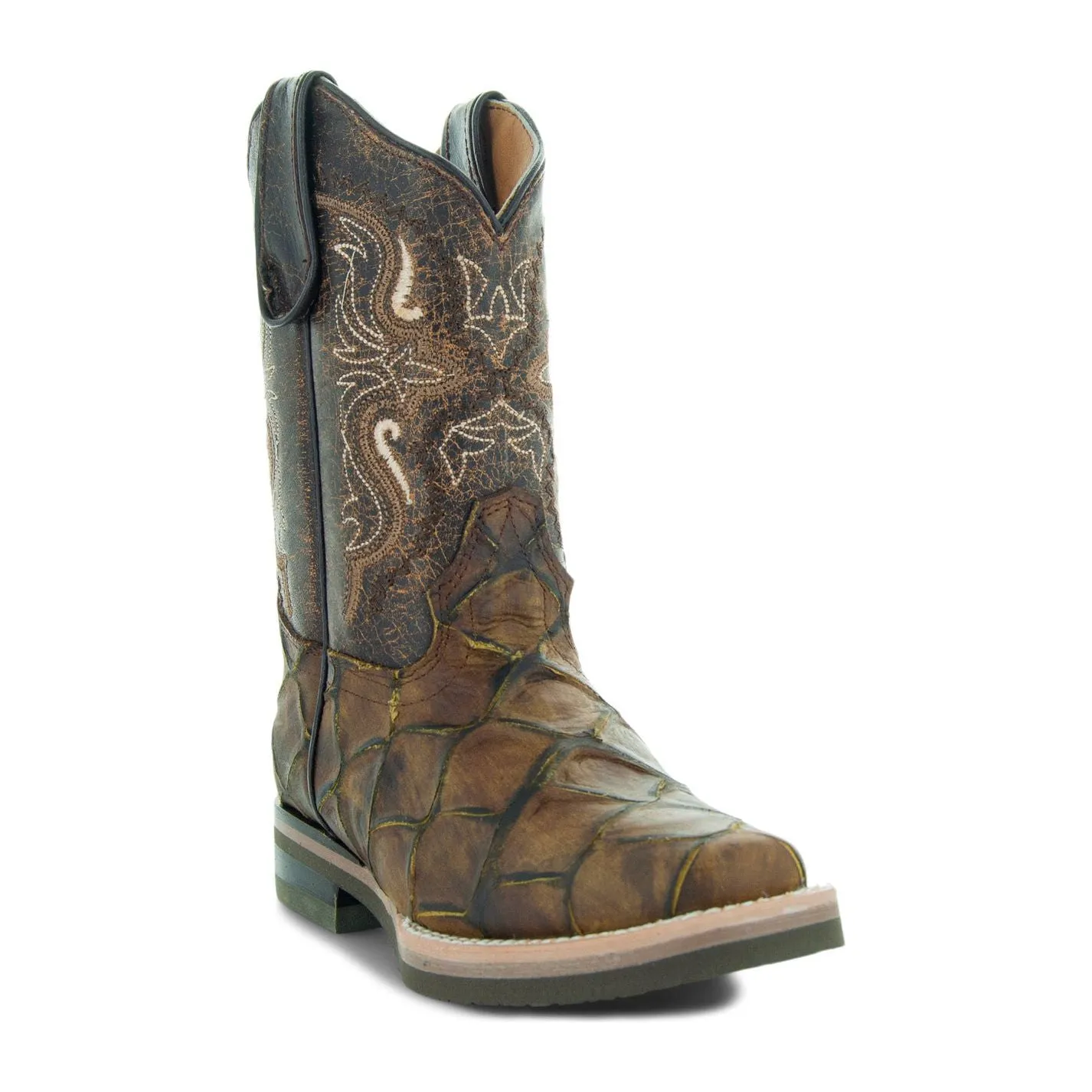 Soto Boots Kids Pirarucu Print Cowboy Boots K4008