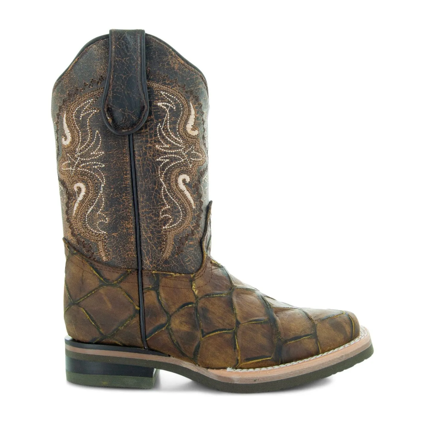 Soto Boots Kids Pirarucu Print Cowboy Boots K4008