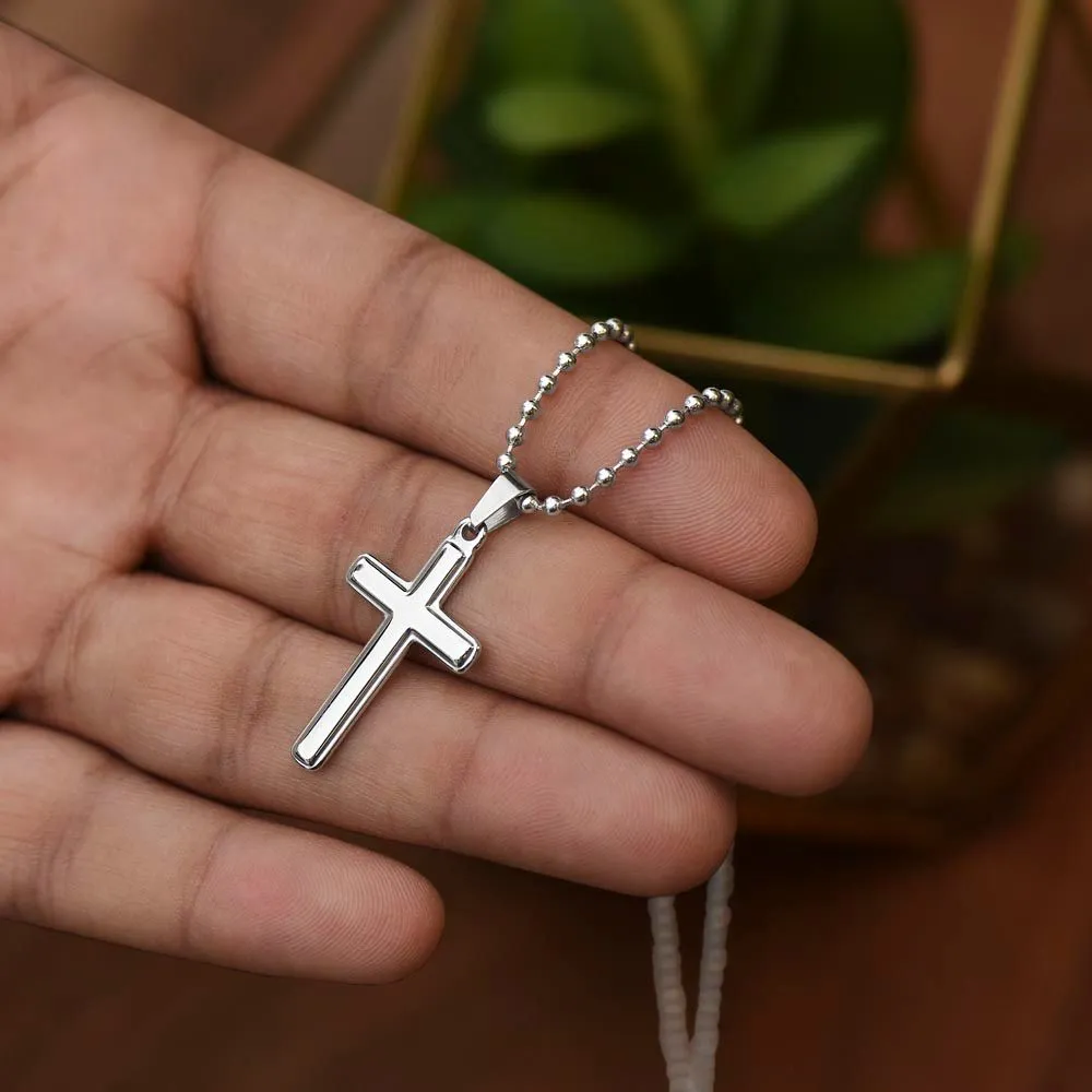 Stainless Cross Necklace w/ Ball Chain  Son