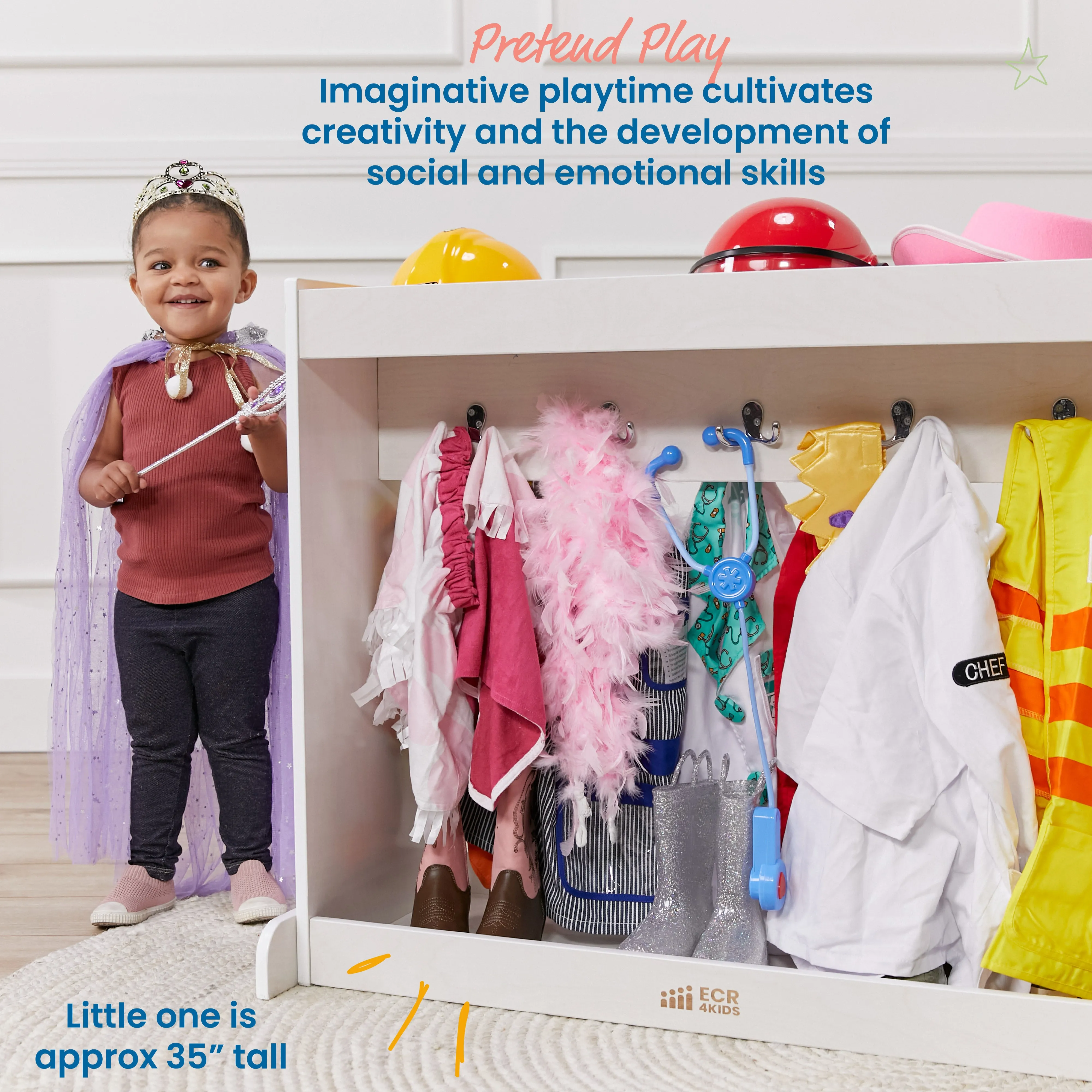 Streamline Toddler Dress-Up Island, Costume Organizer