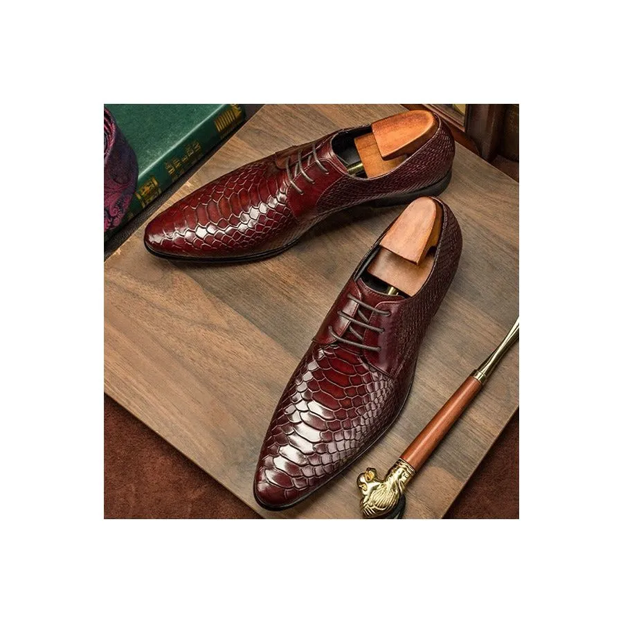 SuaveLuxe Exotic Retro Lace-up Wingtip Oxford Shoes