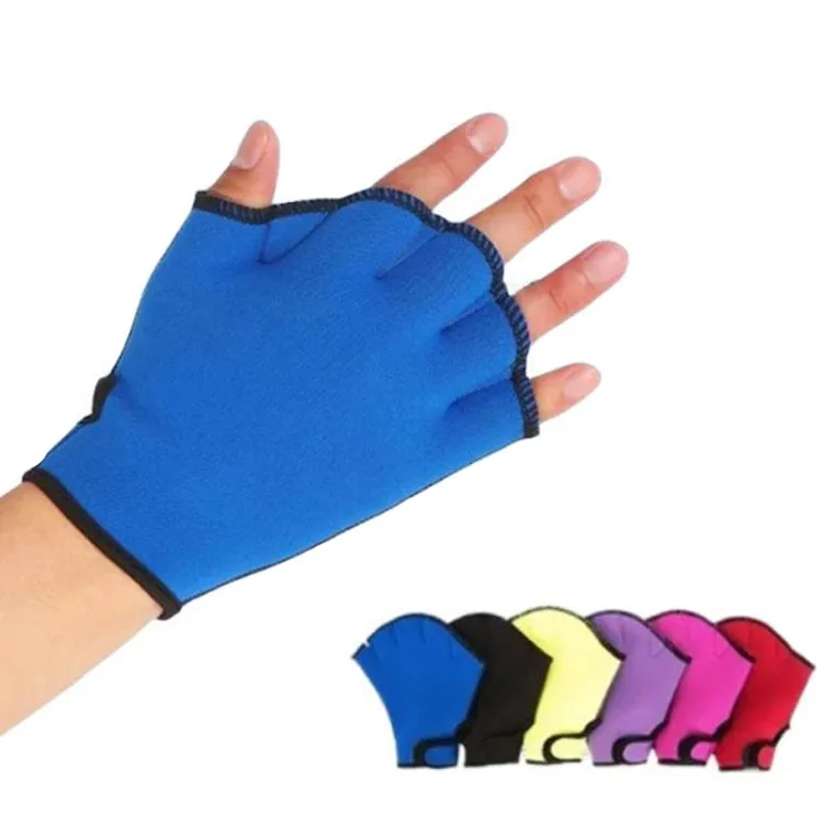 Swimming Training Duck Palm Webbing Multifunctional Snorkeling Gloves, Size: L(Royal Blue)