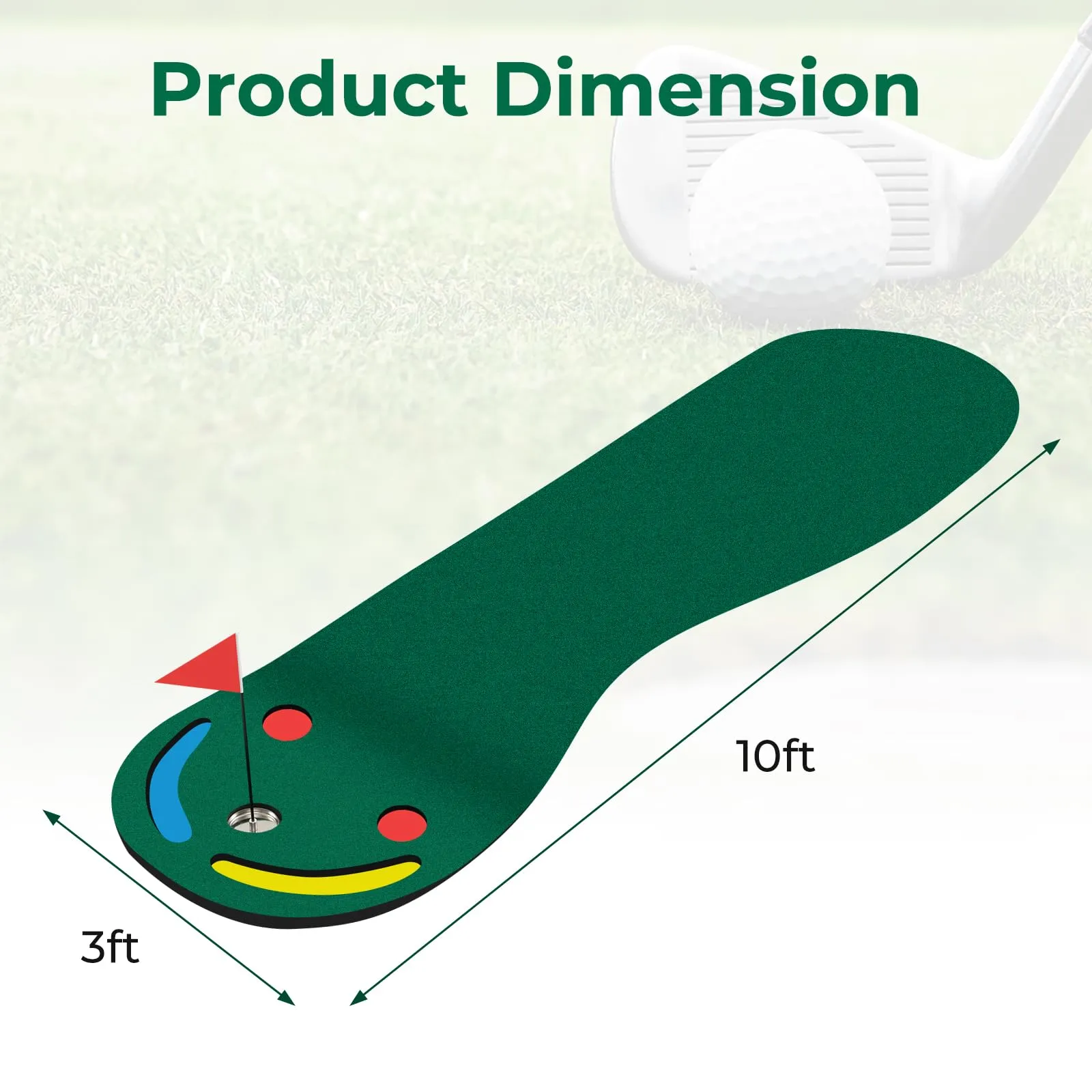 Tangkula 10 FT x 3 FT Golf Putting Green, Golf Putting Mat for Indoor & Outdoor Practice