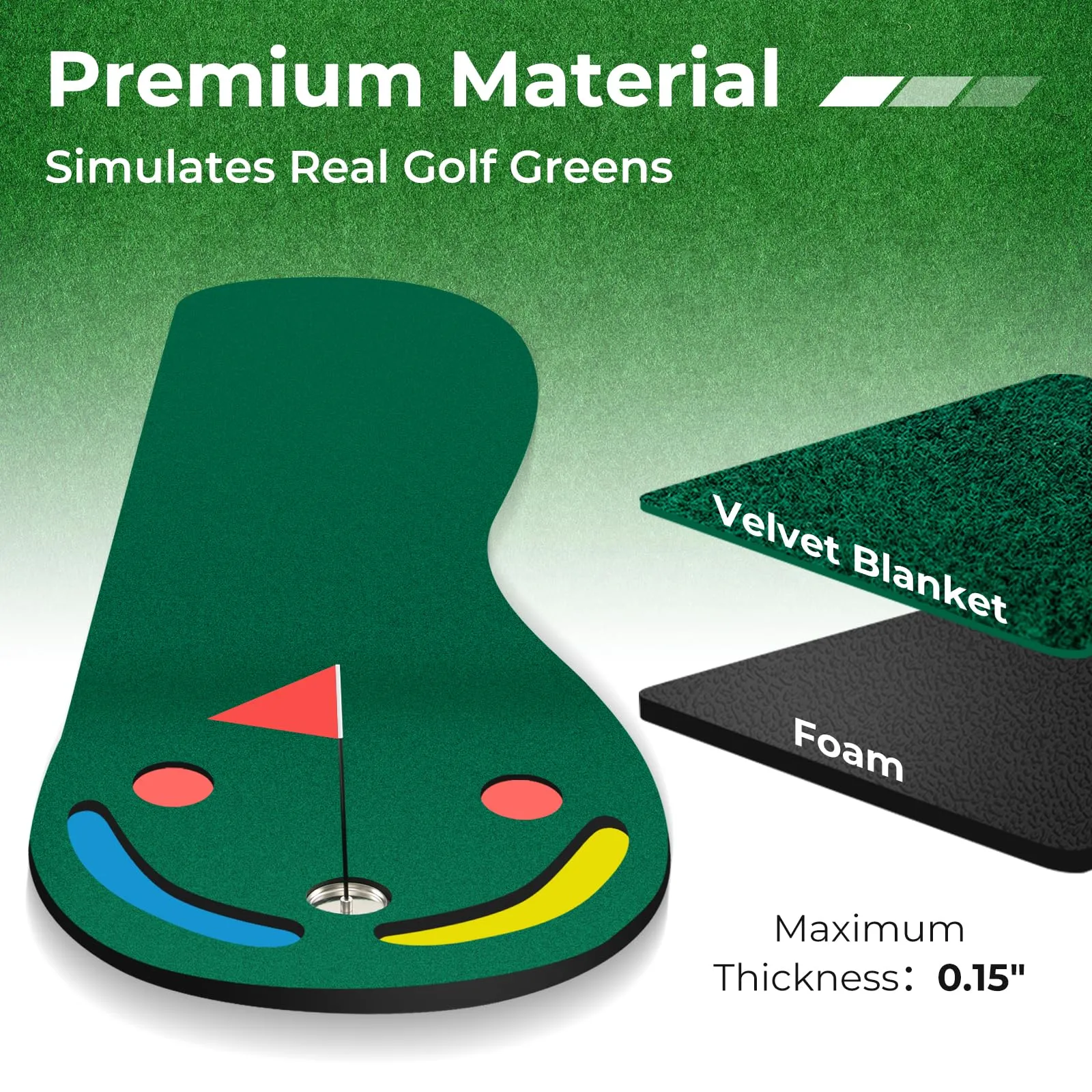 Tangkula 10 FT x 3 FT Golf Putting Green, Golf Putting Mat for Indoor & Outdoor Practice