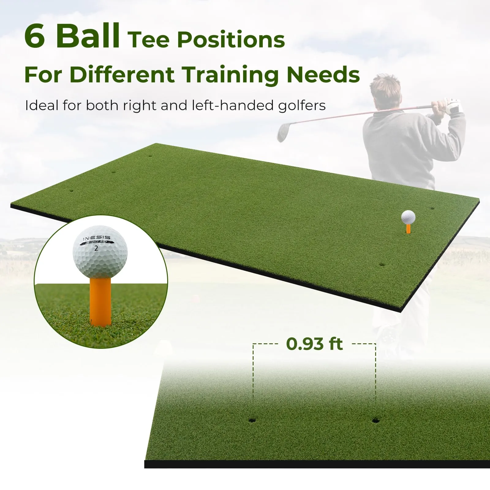 Tangkula Golf Hitting Mat, Artificial Turf Mat for Indoor/Outdoor Golf Practice