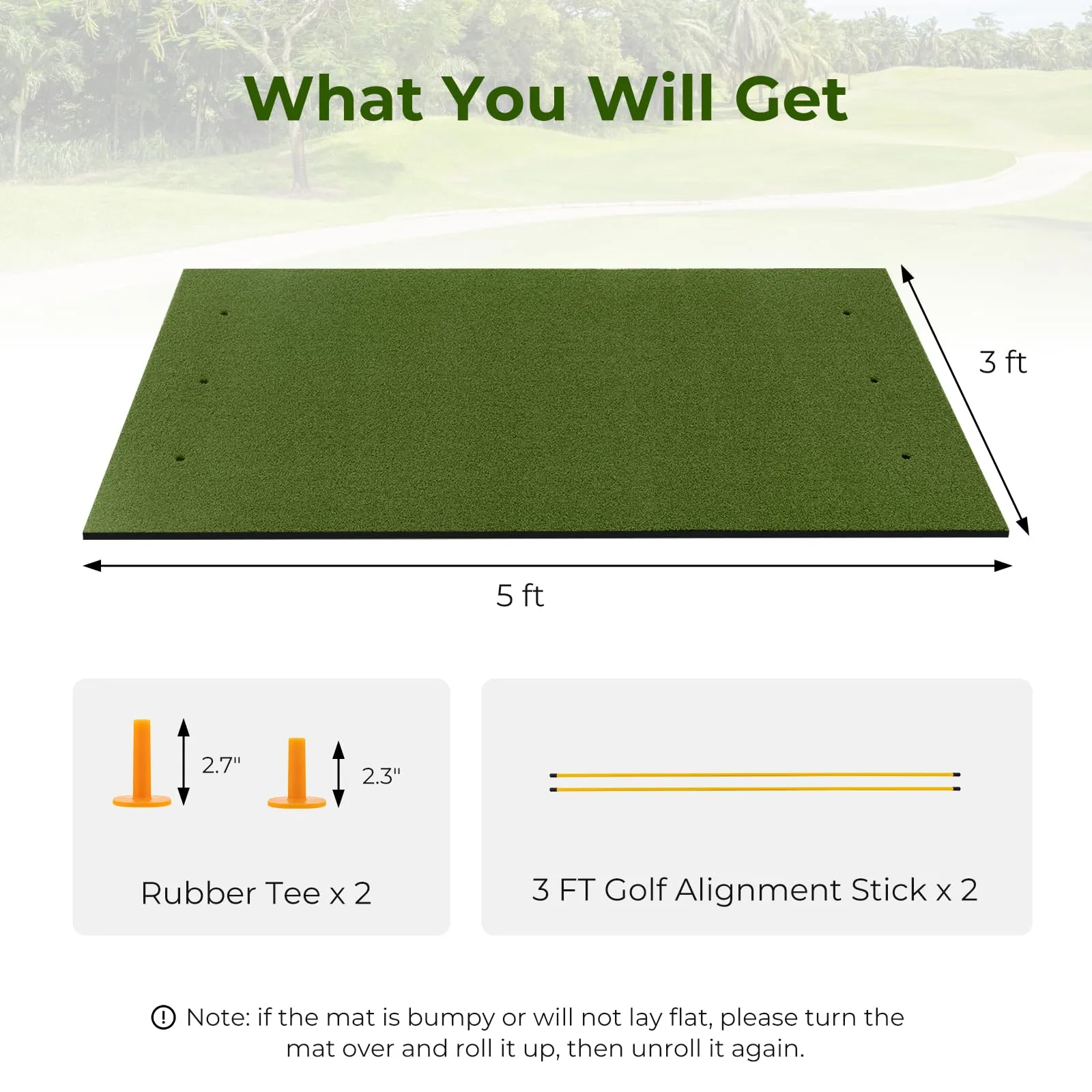 Tangkula Golf Hitting Mat, Artificial Turf Mat for Indoor/Outdoor Golf Practice