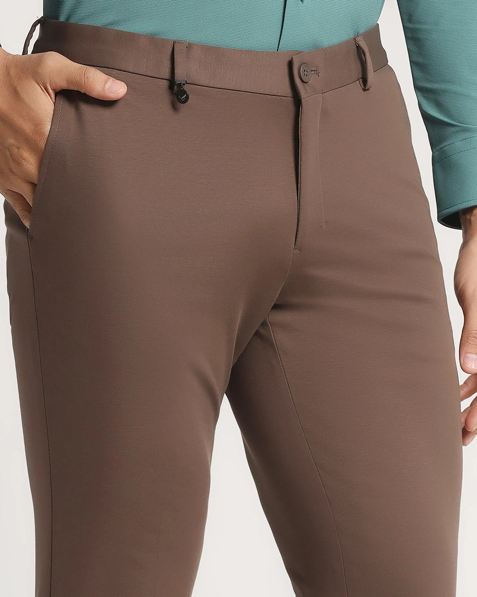 TechPro Slim Fit B-91 Formal Brown Solid Trouser - Explorer