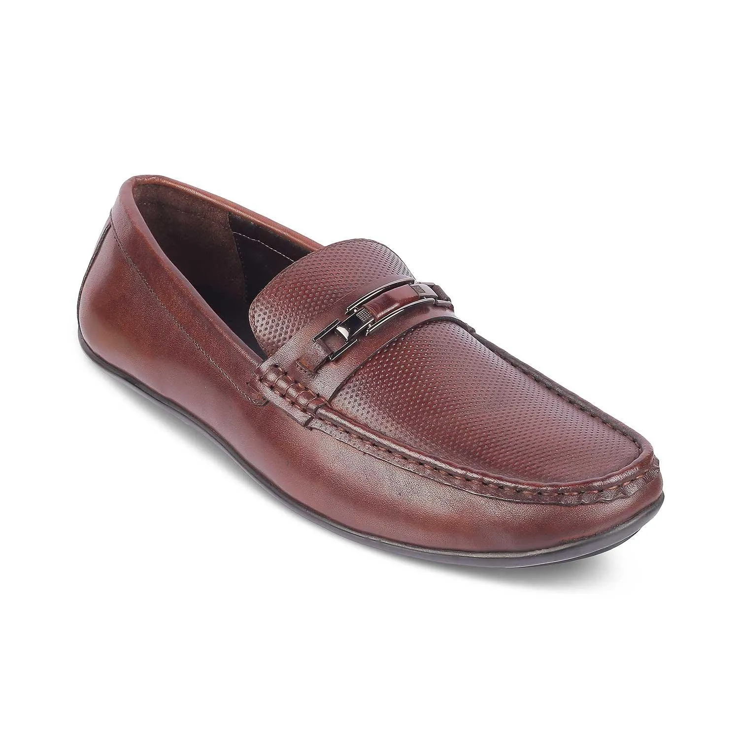 The Abia Brown Men's Leather Driving Loafers Tresmode