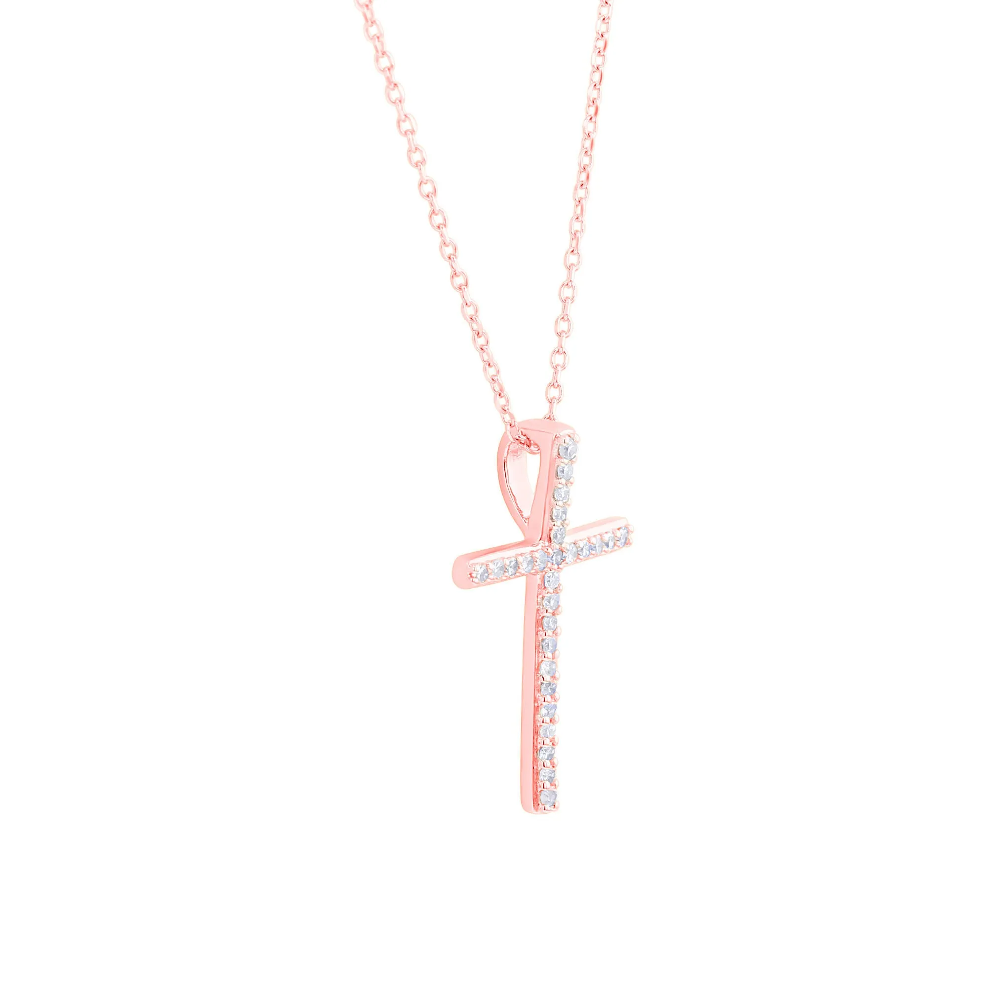 Traditional Diamond Cross Necklace