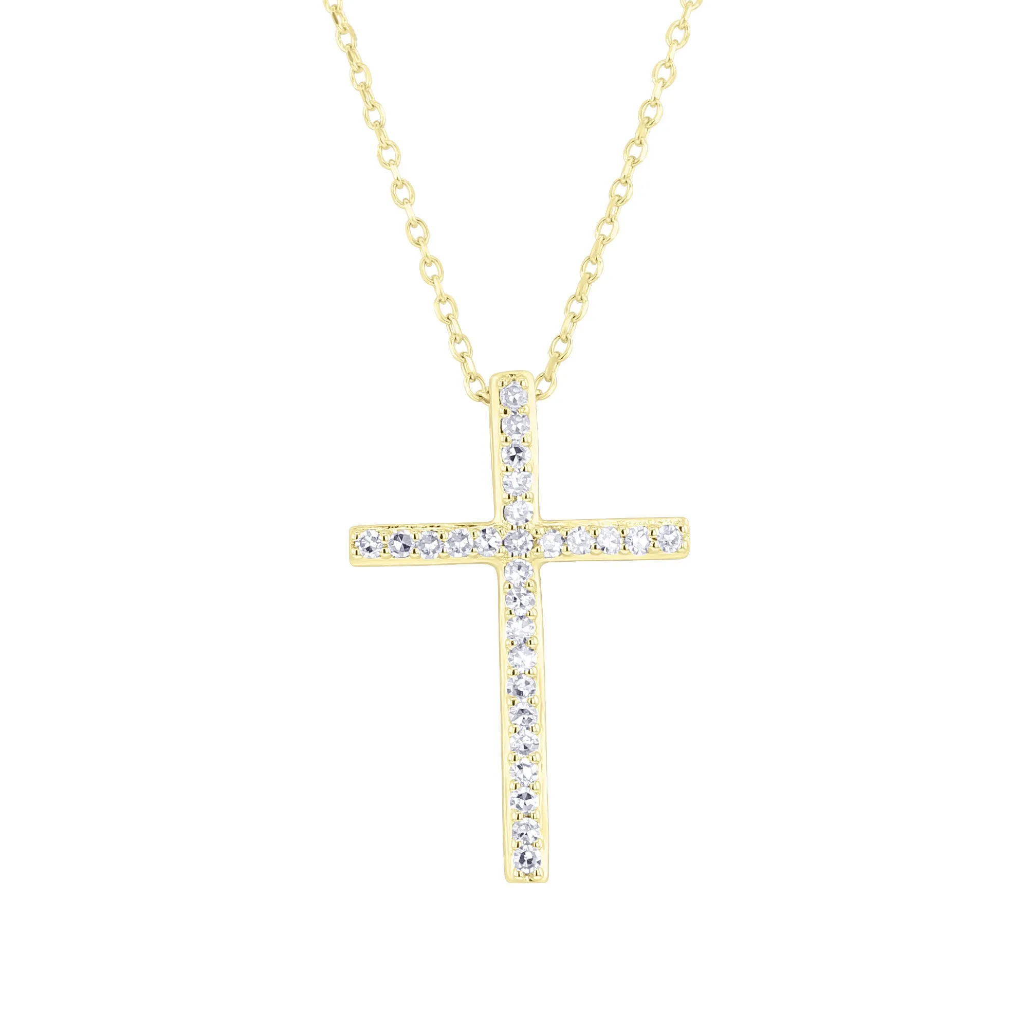 Traditional Diamond Cross Necklace