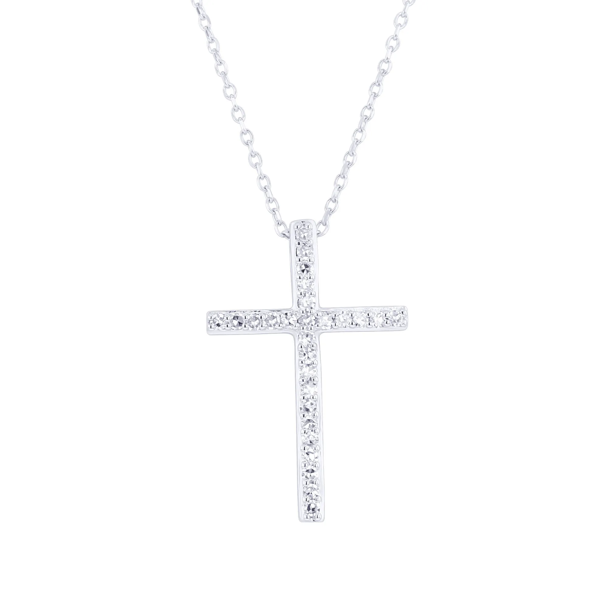 Traditional Diamond Cross Necklace