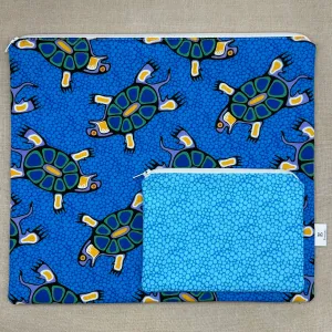 Turtle Toss - Project Bag with Coordinating Notions Pouch