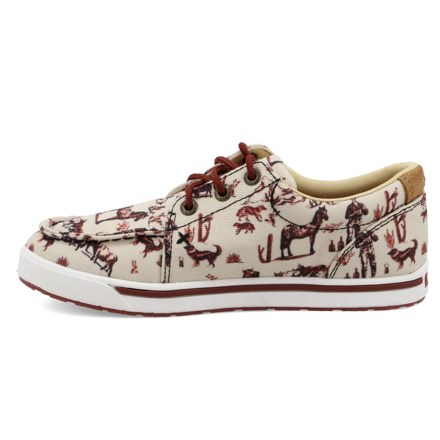 Twisted X Kids Maroon & Ivory Kicks Shoe YCA0013