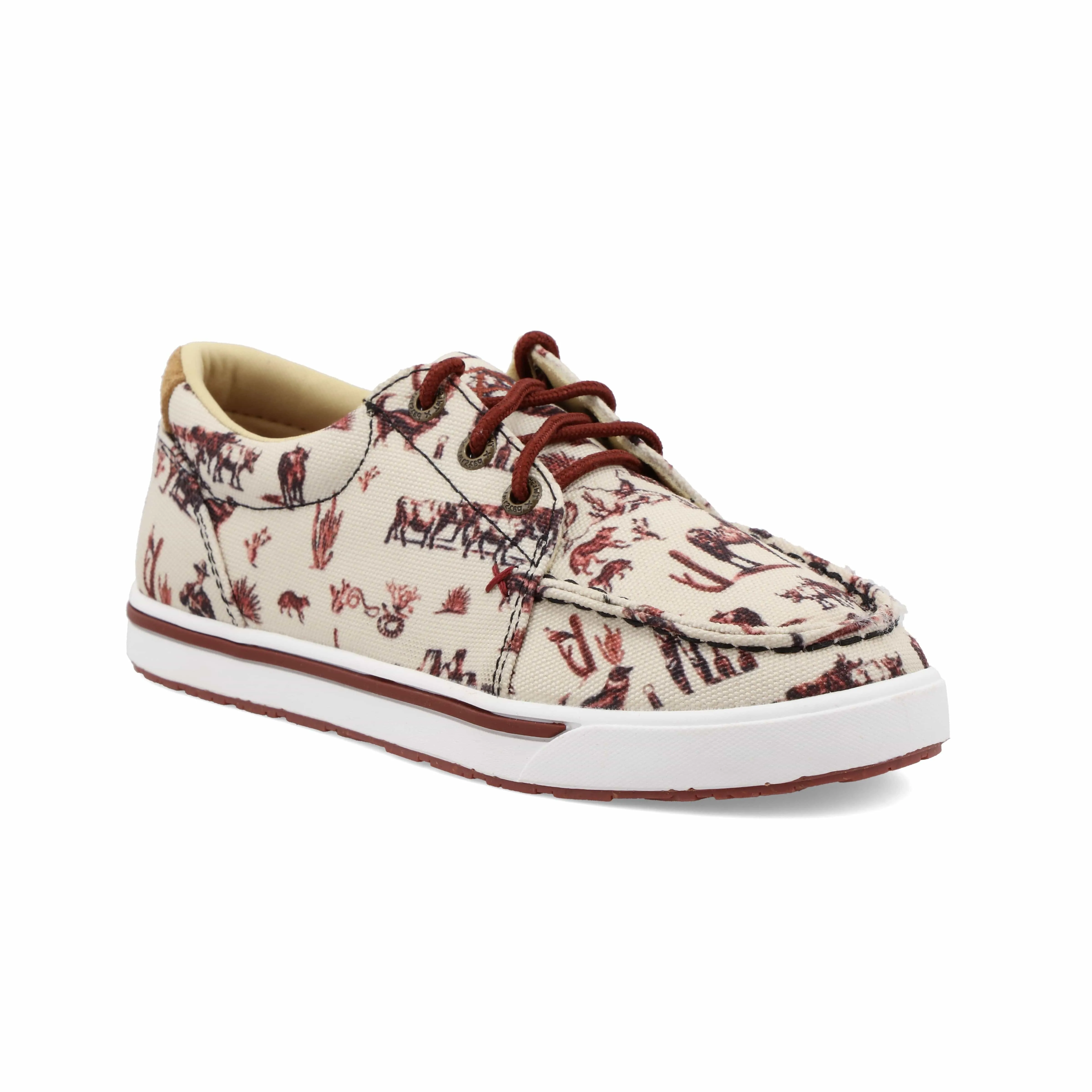 Twisted X Kids Maroon & Ivory Kicks Shoe YCA0013