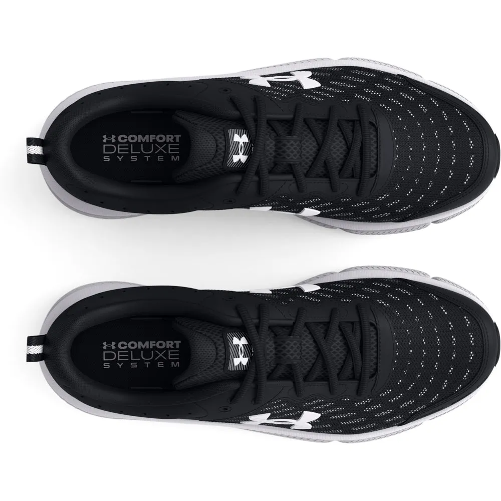 'Under Armour' Men's Charged Assert 10 - Black / White (Extra Wide)