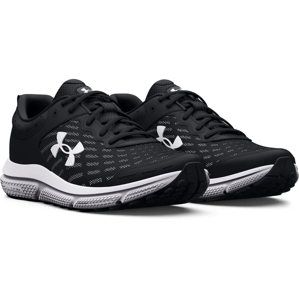 'Under Armour' Men's Charged Assert 10 - Black / White (Extra Wide)