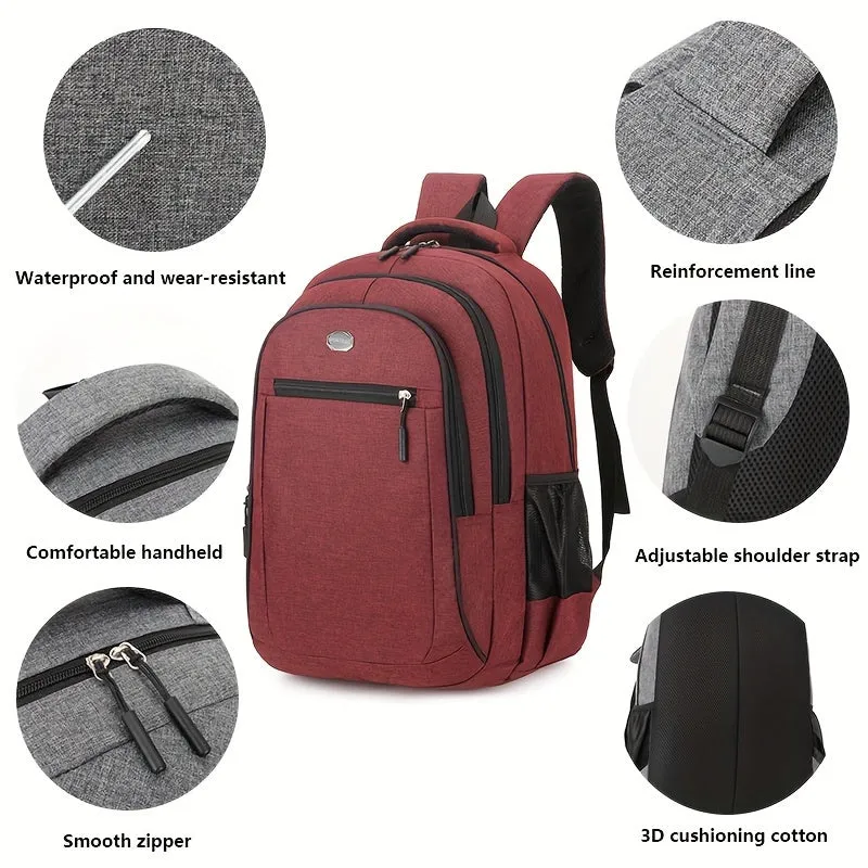 Unisex High-Capacity Backpack – Lightweight, Water-Resistant, Multi-Pocket Nylon Bag for School and Commuting