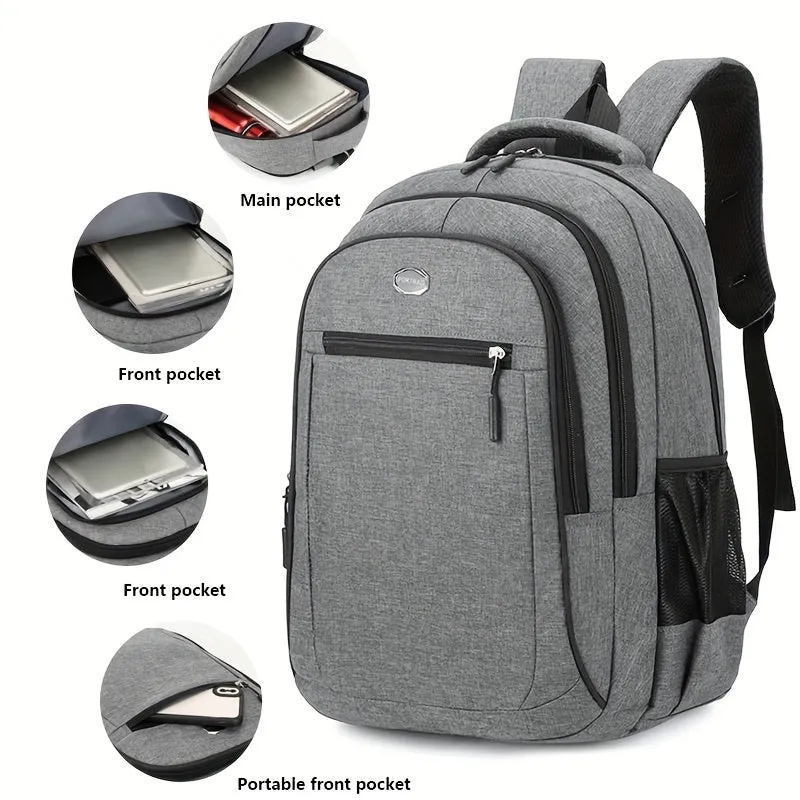 Unisex High-Capacity Backpack – Lightweight, Water-Resistant, Multi-Pocket Nylon Bag for School and Commuting