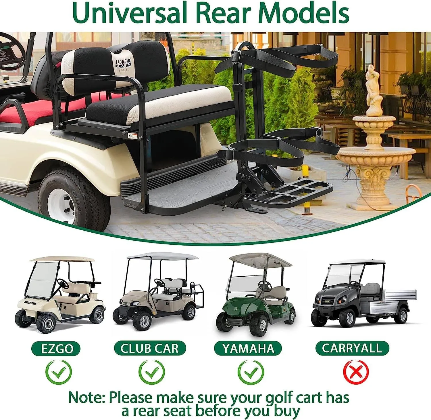 Universal Golf Cart Bag Holder Golf Bag Storage Maximizes Storage Capacity - 10L0L