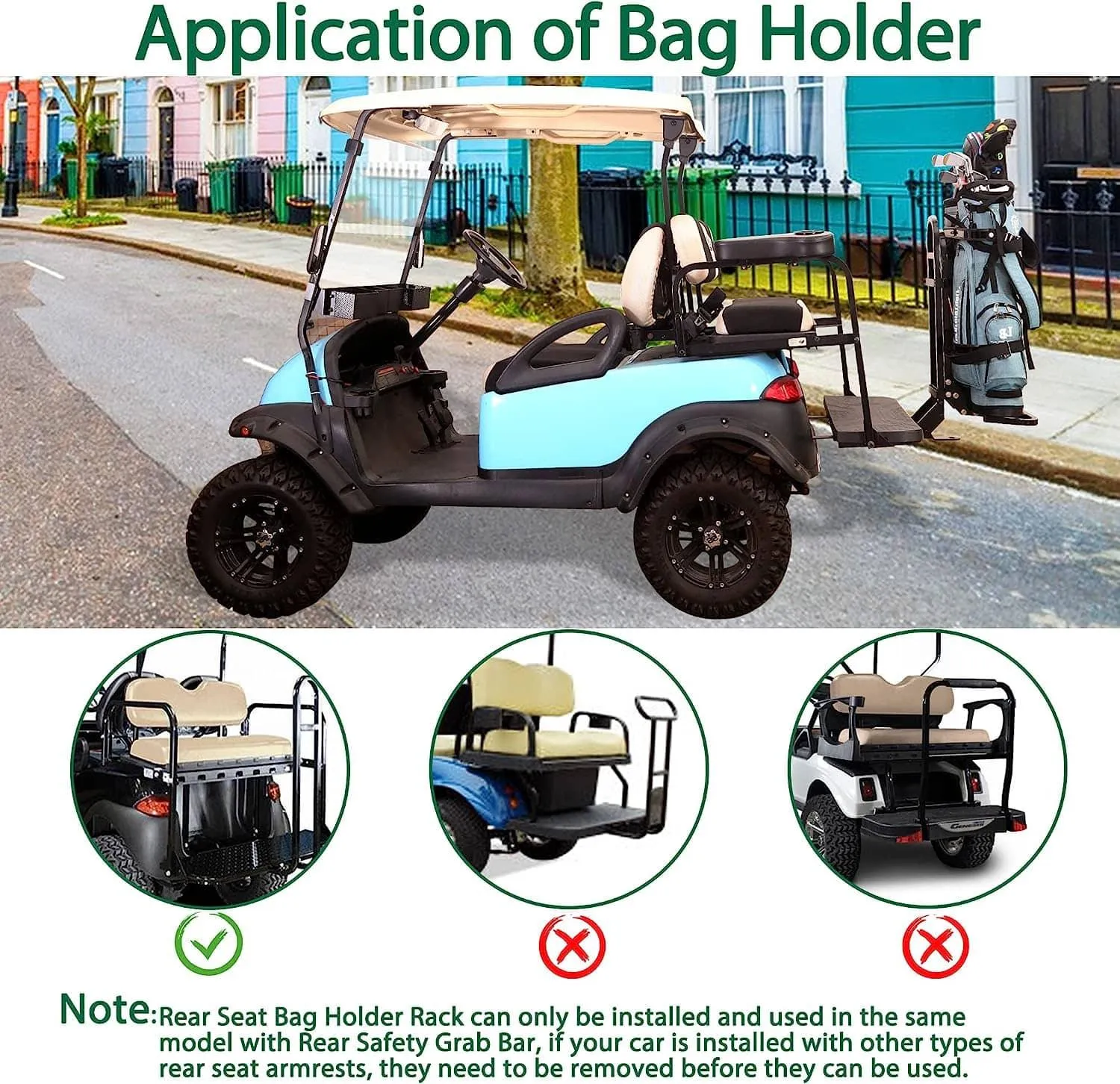 Universal Golf Cart Bag Holder Golf Bag Storage Maximizes Storage Capacity - 10L0L