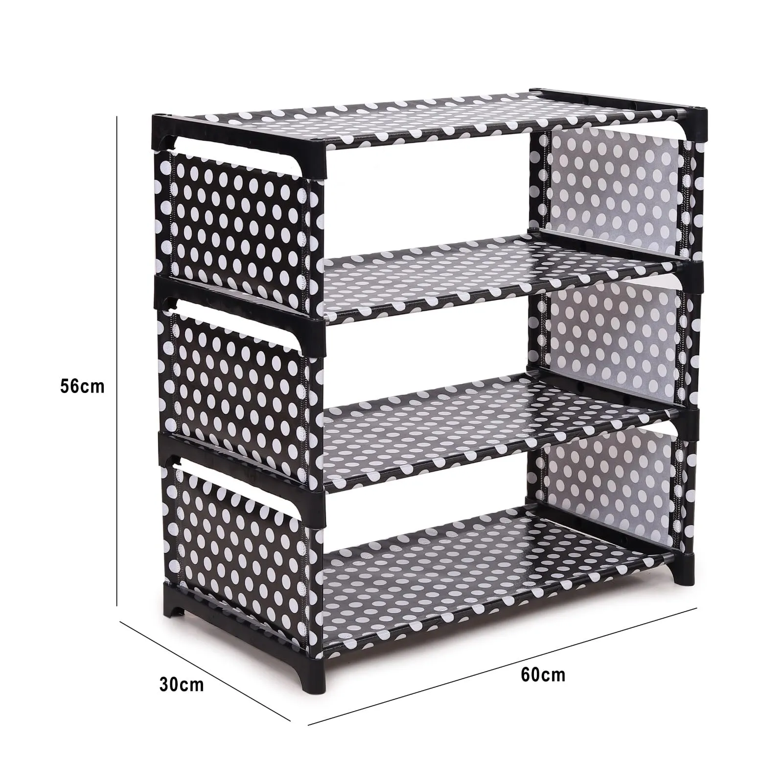 VIKNORT 4-Shelves Metal Shoerack/Book Shelf/Multipurpose Storage Organiger/ 4-Tier (Black)