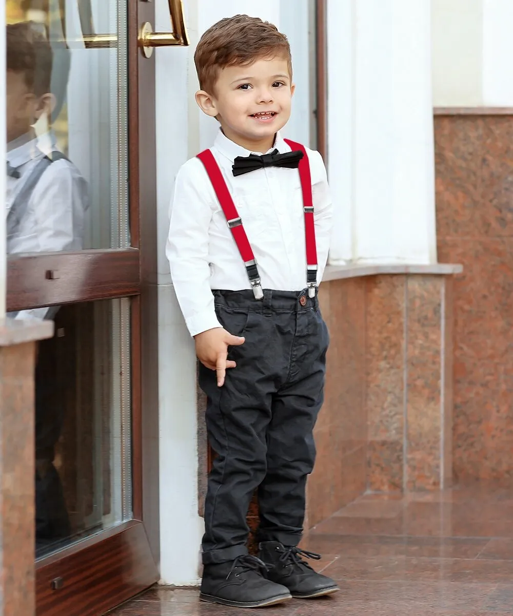 Vittorio Farina Boy's Clip End Suspender with Silver Hardware in Gift Box: 70% Polyester & 30%