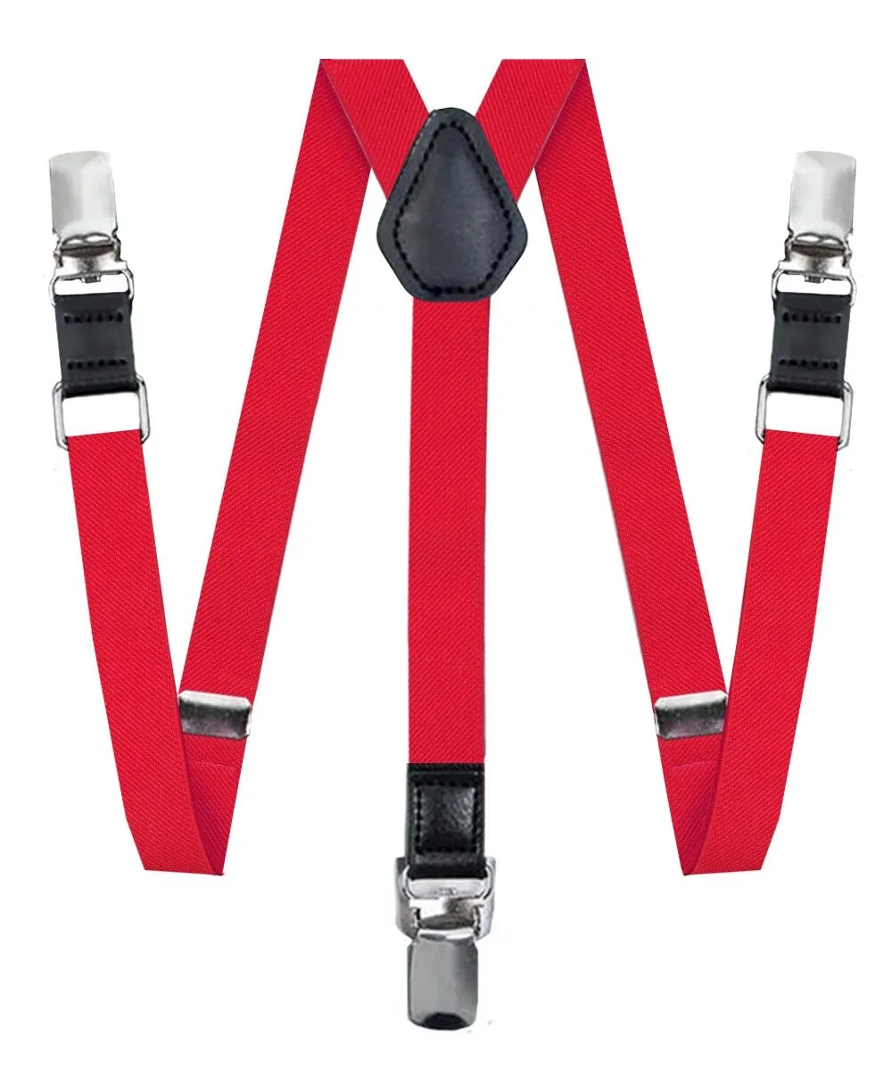 Vittorio Farina Boy's Clip End Suspender with Silver Hardware in Gift Box: 70% Polyester & 30%