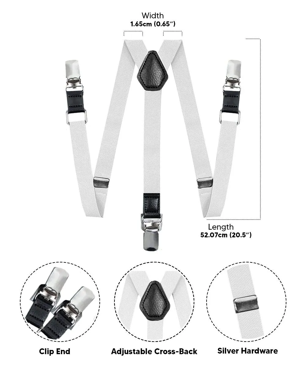 Vittorio Farina Boy's Clip End Suspender with Silver Hardware in Gift Box: 70% Polyester & 30%