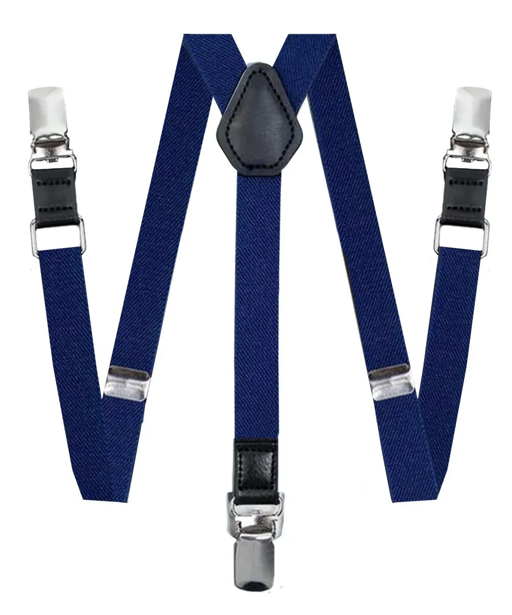 Vittorio Farina Boy's Clip End Suspender with Silver Hardware in Gift Box: 70% Polyester & 30%