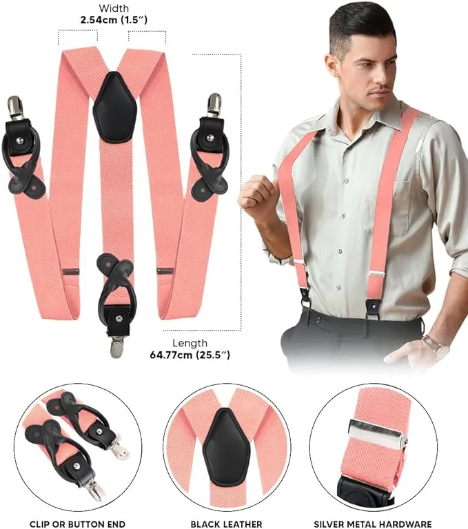 Vittorio Farina Men's Convertible Suspender in Gift Box: 70% Polyester & 30% Elastomer