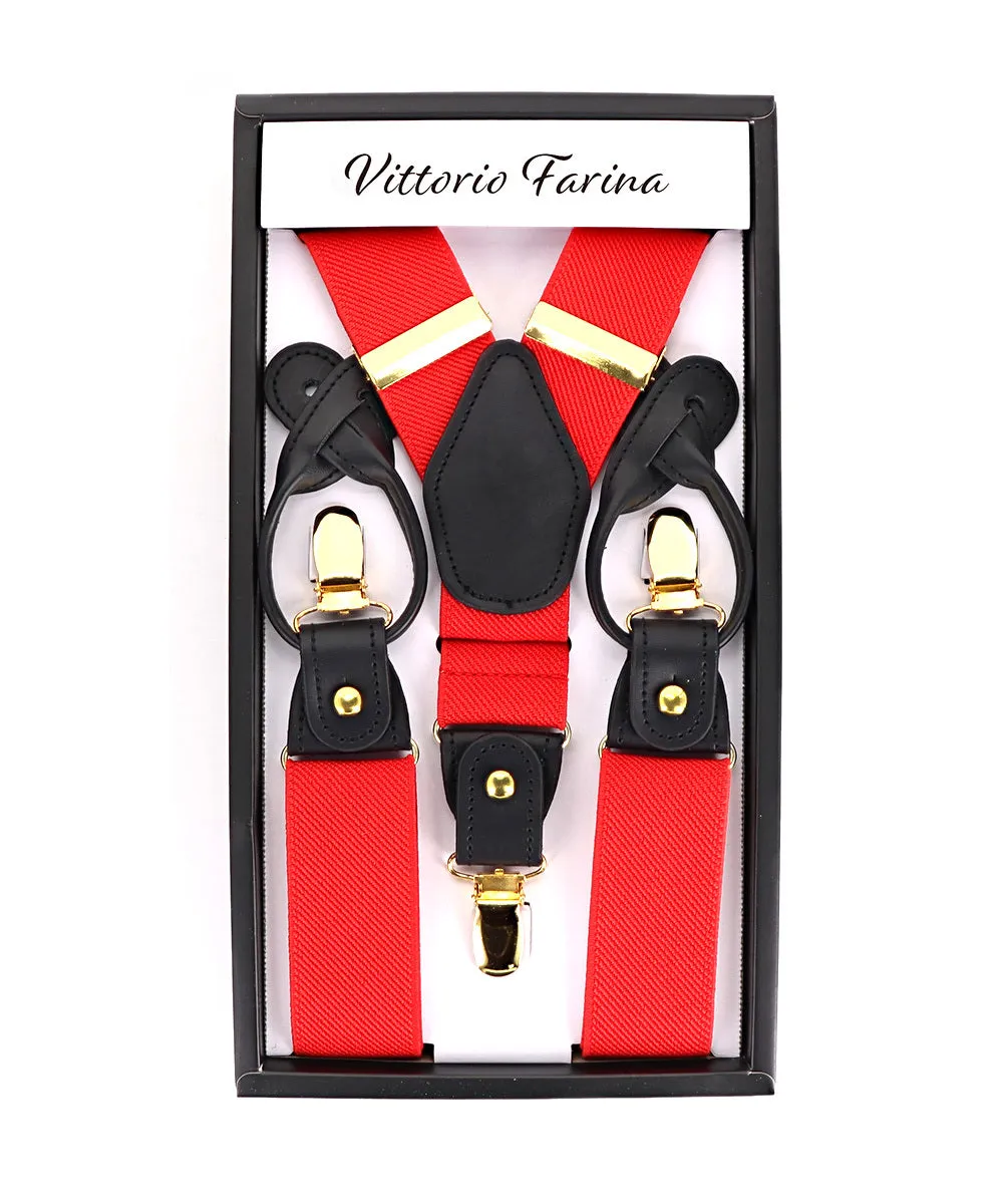 Vittorio Farina Men's Convertible Suspender in Gift Box: 70% Polyester & 30% Elastomer